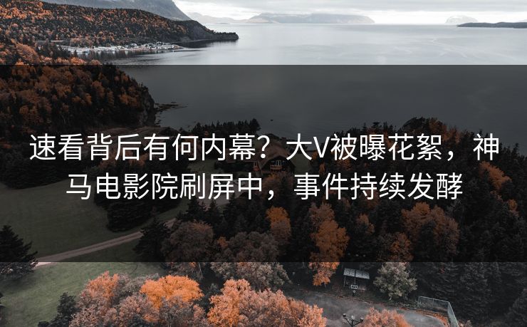 速看背后有何内幕？大V被曝花絮，神马电影院刷屏中，事件持续发酵